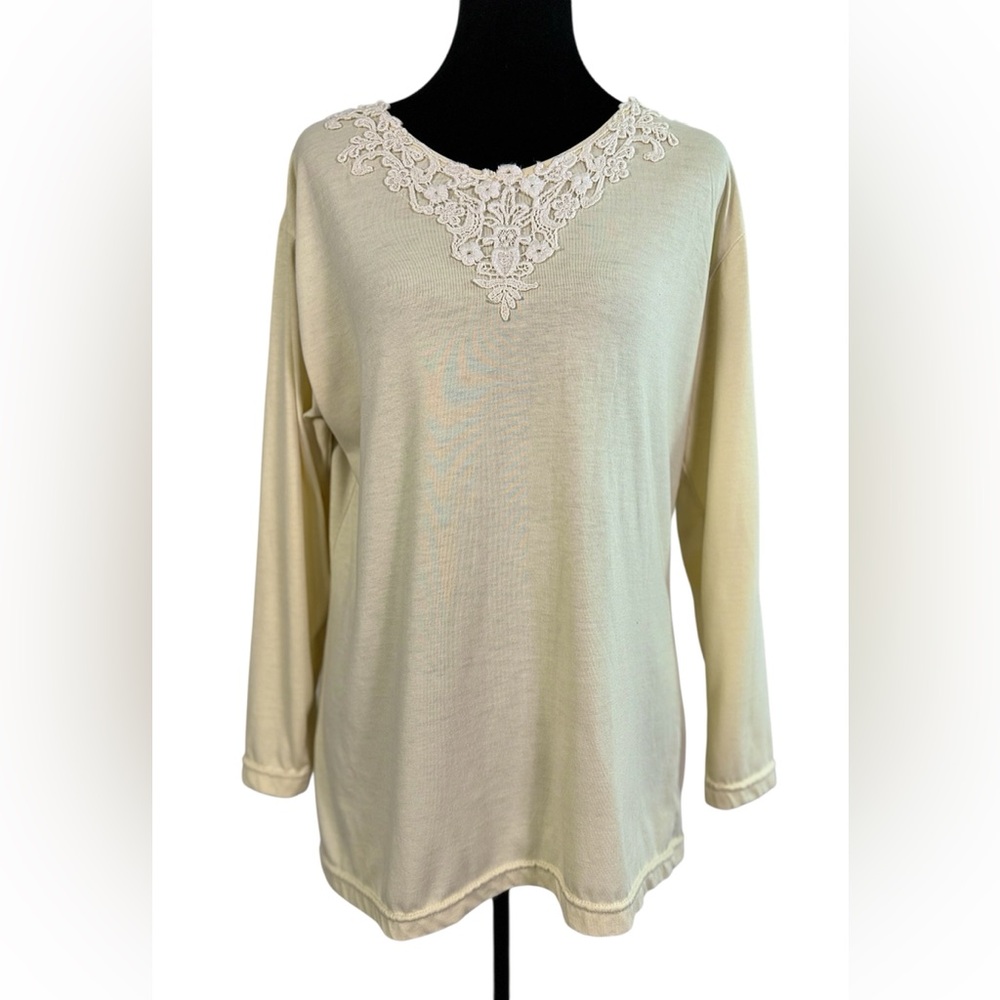 VTG 90s Gitano Cream Lace Tunic – Size M Cottagecore Boho
 Top